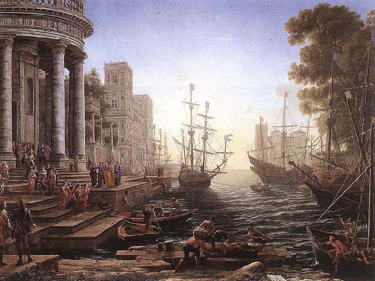 Claude Lorrain Port Scene with the Embarkation of St Ursula oil painting image